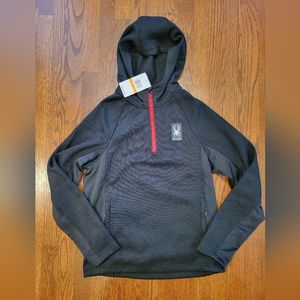 Spyder 1/2 Zip hoodie, mens small, black